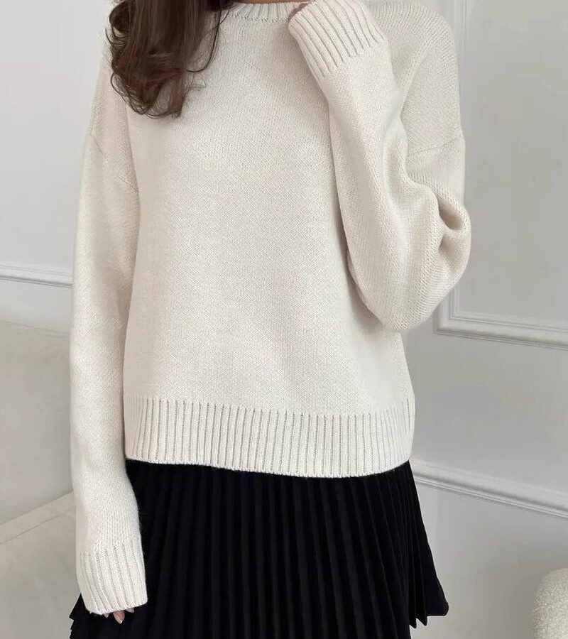 Loose Basic Knit Pullover Sweater